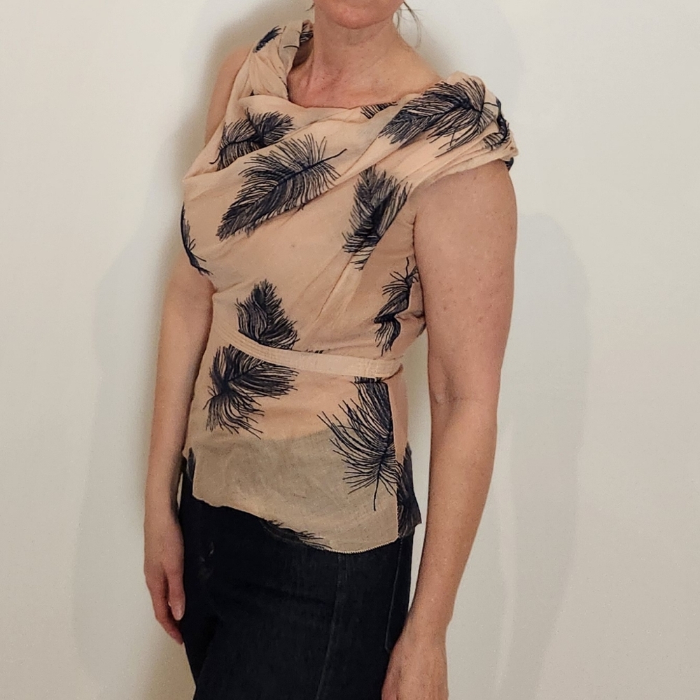 Byron Lars Feather Print Top